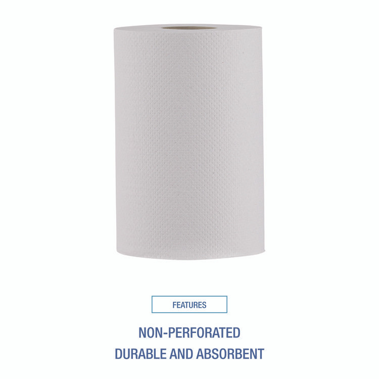 BOARDWALK 6250 Hardwound Paper Towels, Nonperforated, 1-Ply, 8" x 350 ft, White, 12 Rolls/Carton
