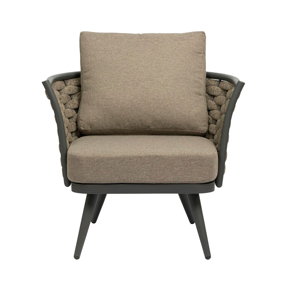 EURO STYLE, INC. 90495-TPE Eurostyle Solna Fabric Lounge Chair, Gray/Taupe