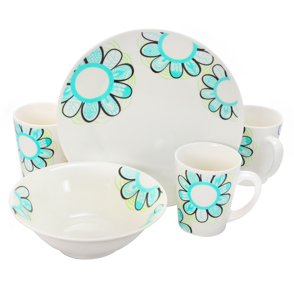 GIBSON OVERSEAS INC. 99597313M Gibson Home Lush Blossom 12-Piece Dinnerware Set