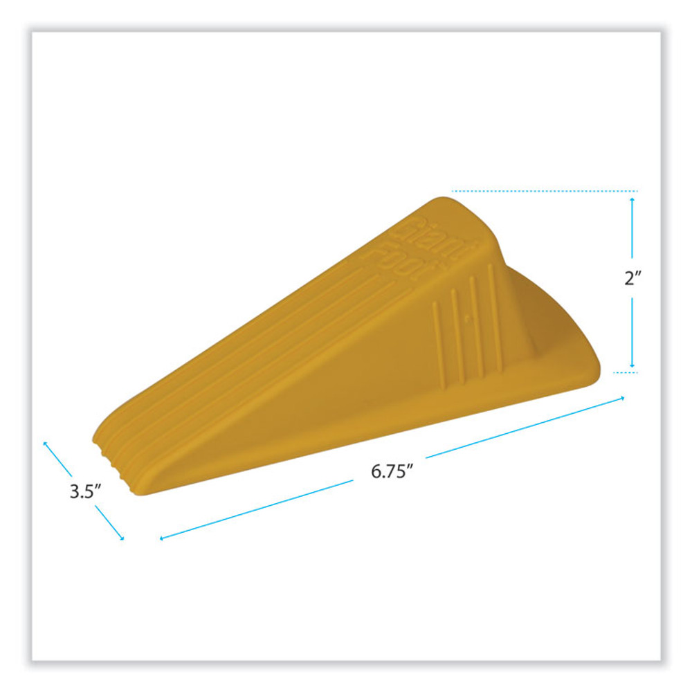 MASTER CASTER COMPANY 00966 Giant Foot Doorstop, No-Slip Rubber Wedge, 3.5w x 6.75d x 2h, Safety Yellow