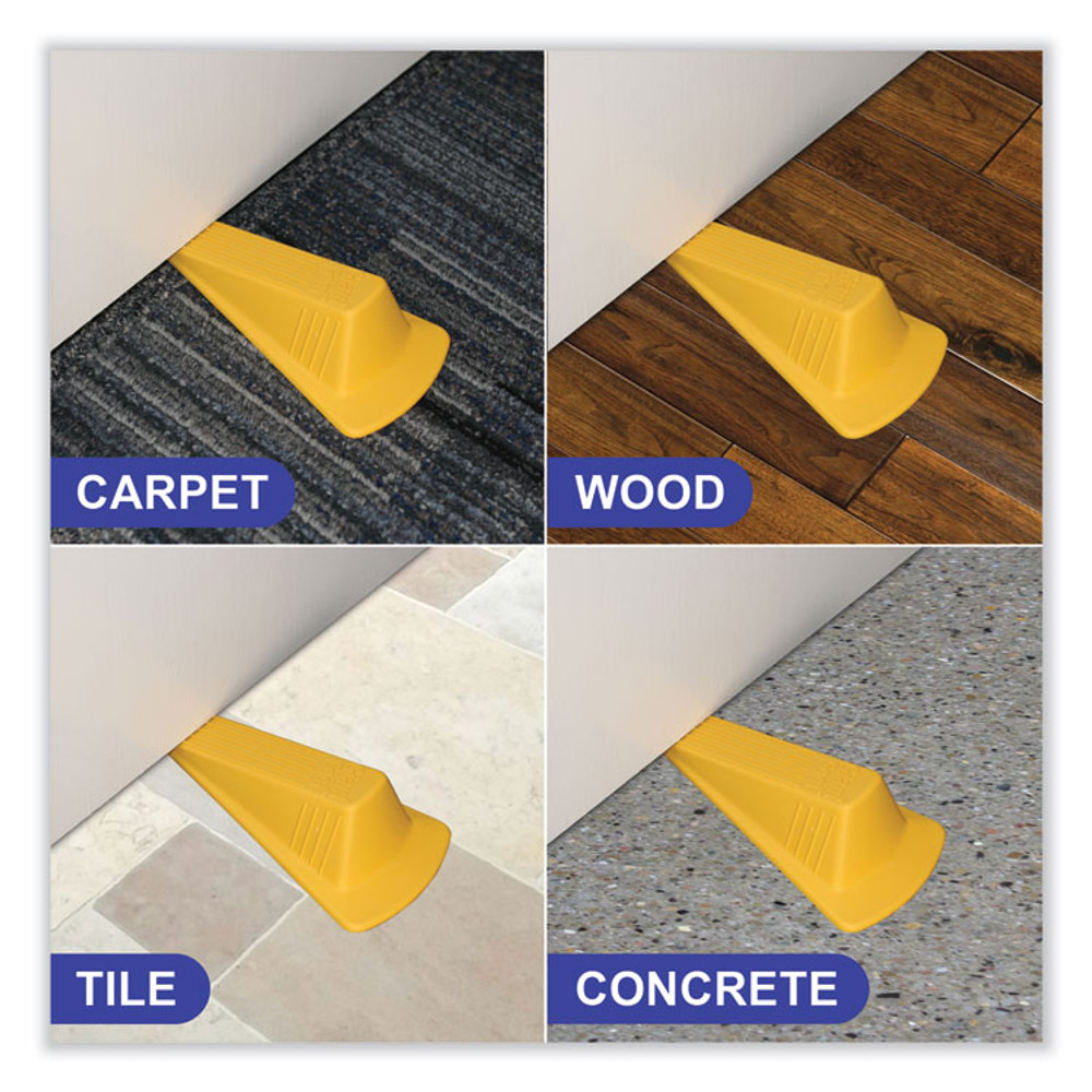 MASTER CASTER COMPANY 00966 Giant Foot Doorstop, No-Slip Rubber Wedge, 3.5w x 6.75d x 2h, Safety Yellow