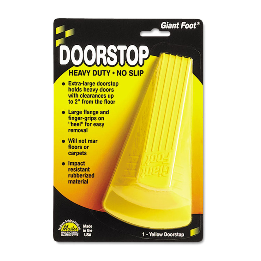 MASTER CASTER COMPANY 00966 Giant Foot Doorstop, No-Slip Rubber Wedge, 3.5w x 6.75d x 2h, Safety Yellow