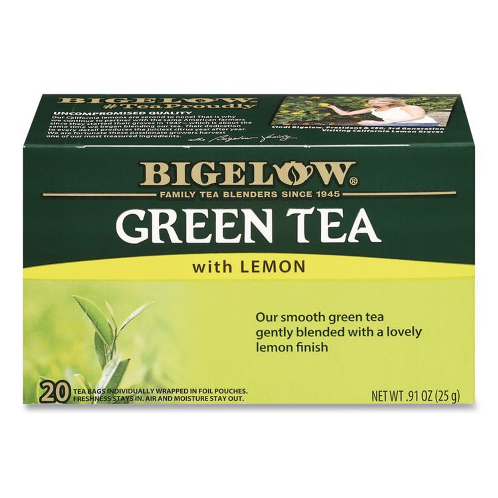 KEURIG DR PEPPER Bigelow® 10346 Green Tea with Lemon, Lemon, 0.34 lbs, 28/Box