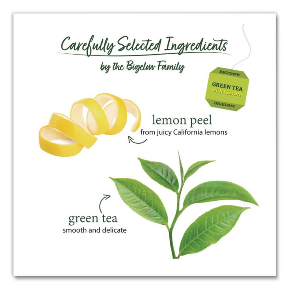 KEURIG DR PEPPER Bigelow® 10346 Green Tea with Lemon, Lemon, 0.34 lbs, 28/Box