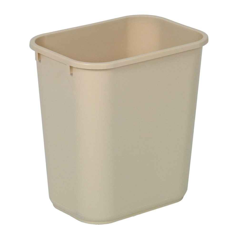 OFFICE DEPOT HM2818BE Highmark Rectangular Plastic Wastebasket, 6.5 Gallons, 15inH x 10inW x 14-1/4inD, Beige