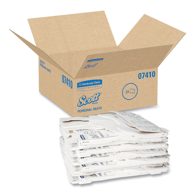 KIMBERLY-CLARK PROFESSIONAL Scott® 07410PK Personal Seats Sanitary Toilet Seat Covers, 15 x 18, White, 125/Pack