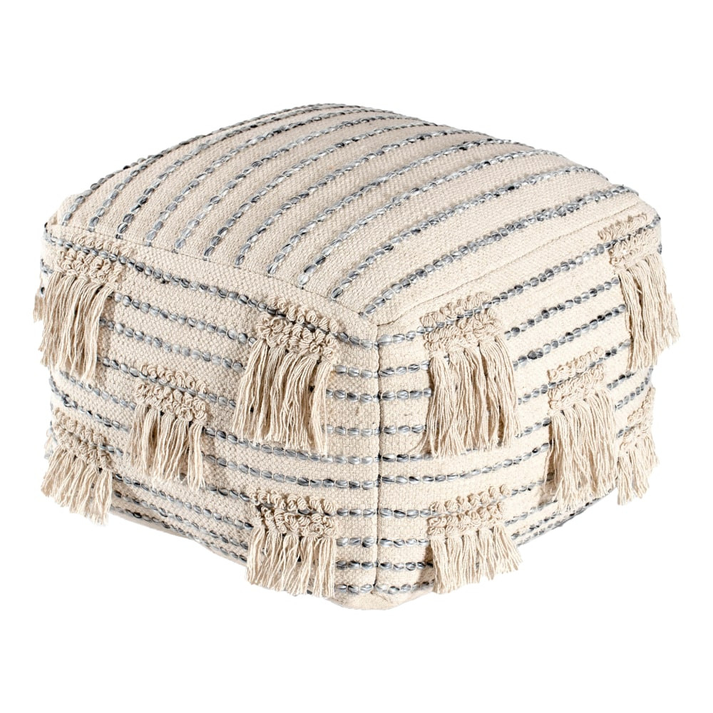 GFH ENTERPRISES INC. Anji Mountain AMBPF018-2014  Graduation Day Pouf Ottoman, Beige/Gray