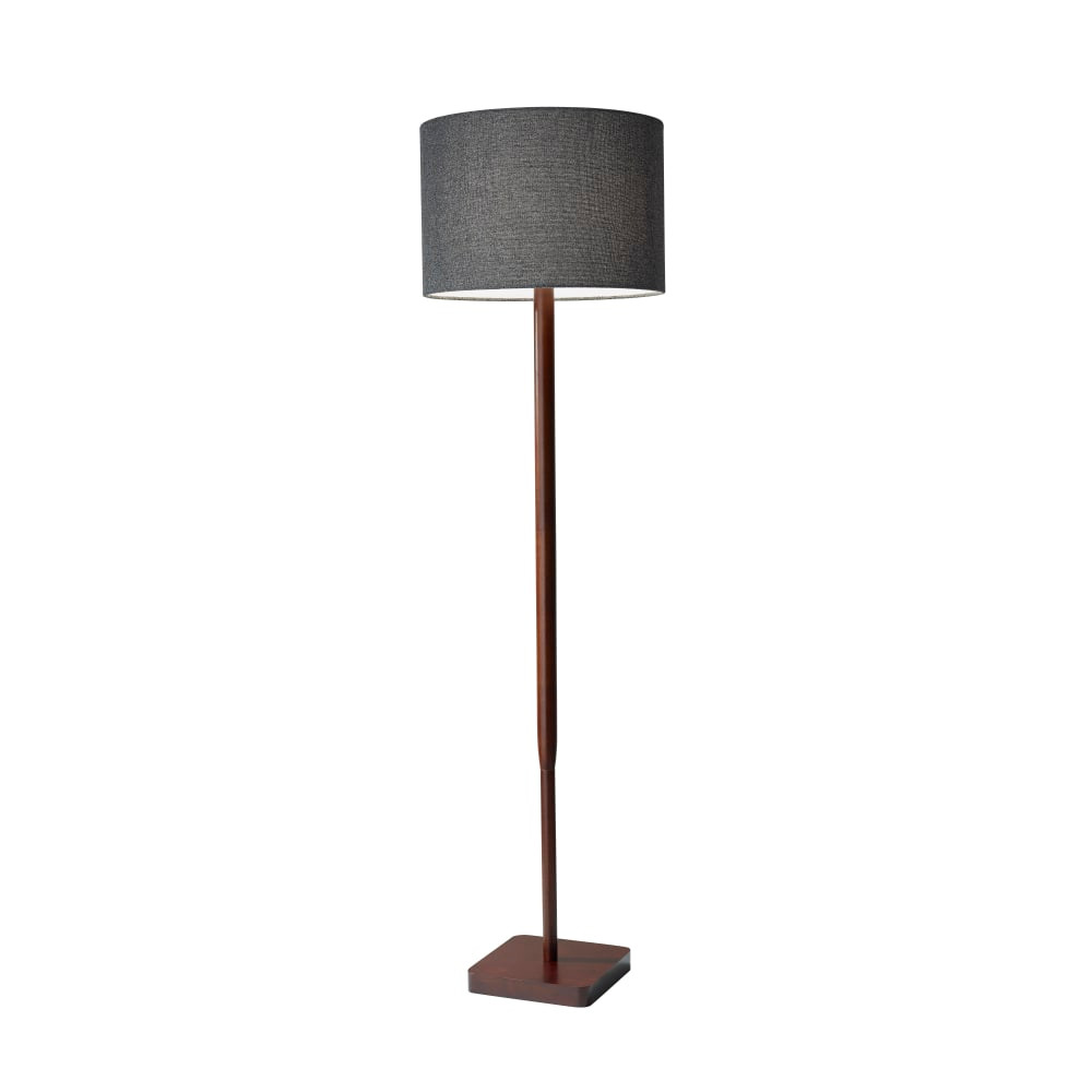 ADESSO INC 4093-15 Adesso Ellis Floor Lamp, 58 1/2inH, Dark Gray Shade/Walnut Base