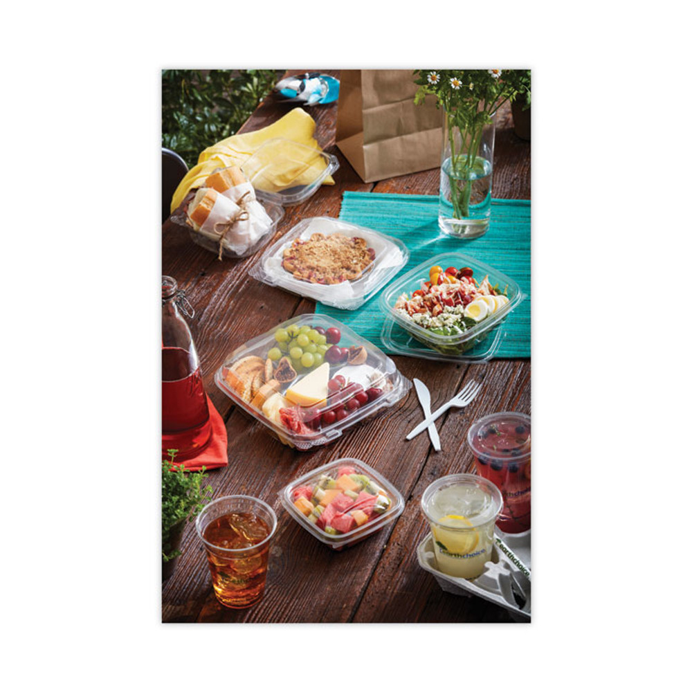 PACTIV EVERGREEN CORPORATION YCA910320000 EarthChoice Recycled PET Hinged Container, 32 oz, 7.31 x 5.88 x 3.25, Clear, Plastic, 280/Carton