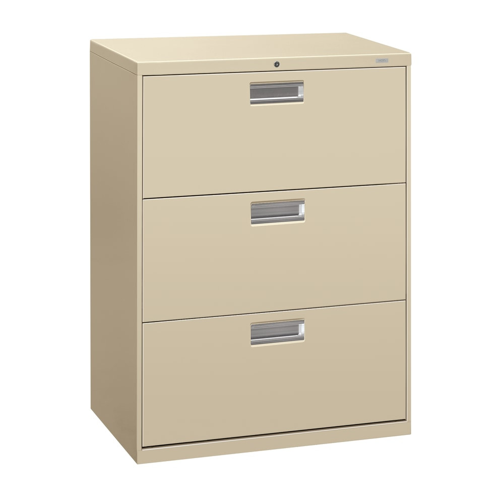 HNI CORPORATION HON 683LL  Brigade 600 36inW x 19-1/4inD Lateral 3-Drawer File Cabinet, Putty