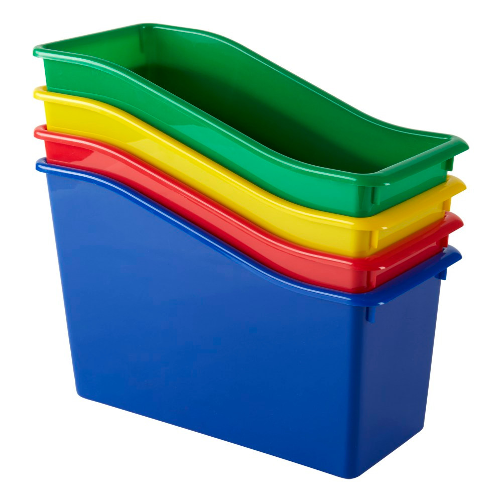 Keep your classroom organized with an Office Depot Brand Plastic Book Bin. This durable plastic bin holds books and notebooks for easy access.  Made from durable plastic.  Stackable design.  Store and organize books and notebooks.  Available in assorted colors. Option for color choice is not available.