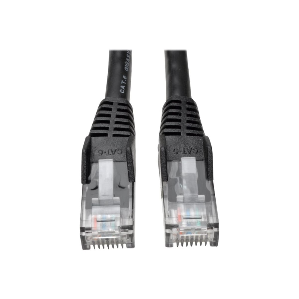 TRIPP LITE N201-100-BK Eaton Tripp Lite Series Cat6 Gigabit Snagless Molded (UTP) Ethernet Cable (RJ45 M/M), PoE, Black, 100 ft. (30.5 m) - Patch cable - RJ-45 (M) to RJ-45 (M) - 100 ft - UTP - CAT 6 - molded, snagless, solid - black