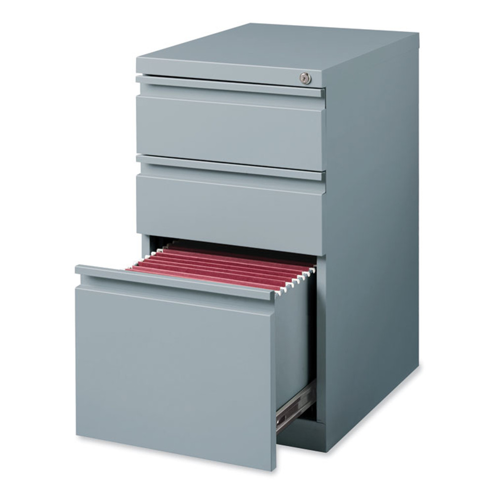 HIRSH INDUSTRIES SPACE SOLUTIONS 21856 Full-Width Pull 20 Deep Mobile Pedestal File, 3-Drawer: Box/Box/File, Letter, Platinum, 15 x 19.88 x 27.75