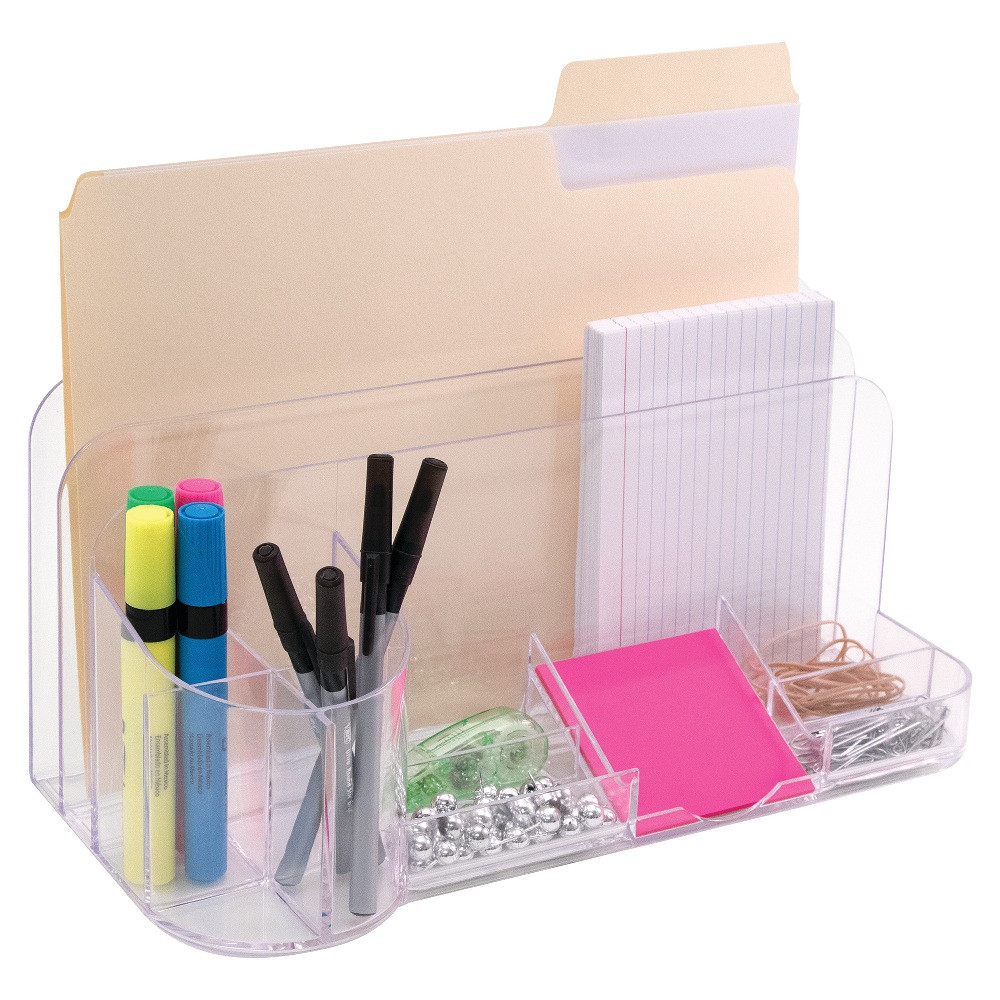 ADVANTUS CORP. Innovative Storage Designs 65309  Desktop Organizer, 9 Compartments, Clear