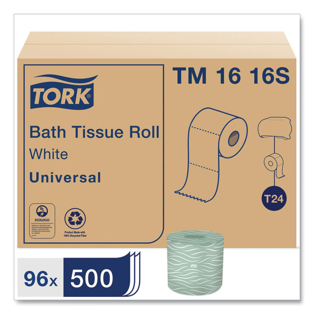 SCA TISSUE Tork® TM1616S Universal Bath Tissue, Septic Safe, 2-Ply, White, 500 Sheets/Roll, 96 Rolls/Carton