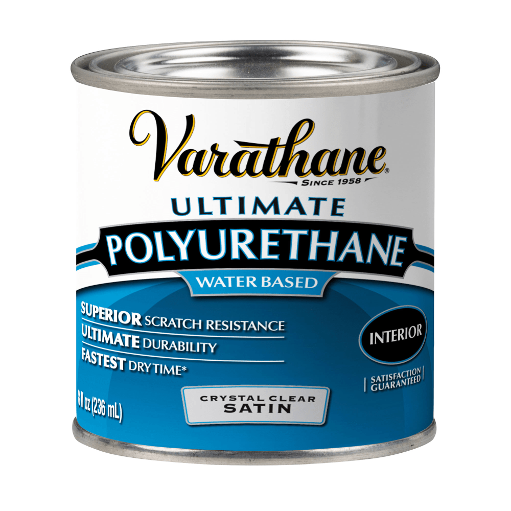 RUST-OLEUM CORPORATION Varathane 200261H  Ultimate Water-Based Polyurethane, 8 Oz, Crystal Clear Satin, Pack Of 4 Cans
