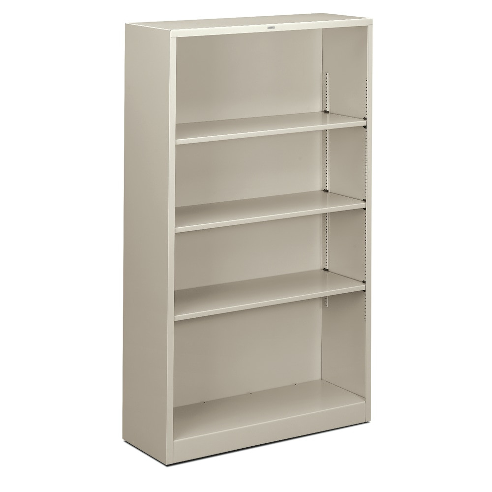 HNI CORPORATION S60ABC-Q HON Brigade Steel Modular Shelving Bookcase, 4 Shelves, 60inH x 34-1/2inW x 12-5/8inD, Light Gray