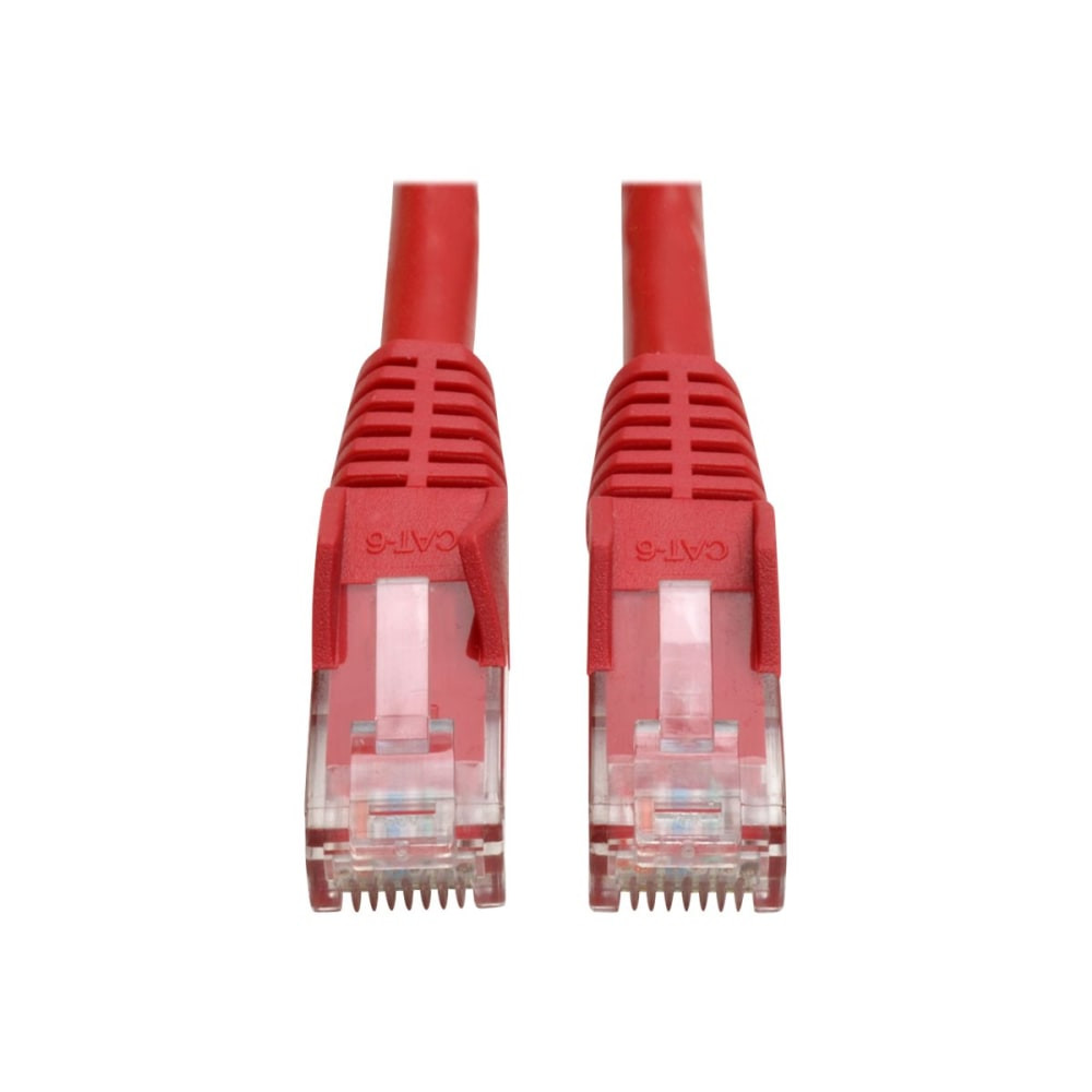 With Tripp Lites new category 6 molded patch cables you can stay ahead of the game by using this high-speed cable to distribute data, voice and video. These cables deliver stable performance up to 550MHz. Each comes UL verified meets EIA/TIA Cat6 TIA/EIA-568-B-2.1 draft 9 standards. Constructed with high-quality copper wire and a staggered-pin plug design, near-end crosstalk levels are kept to a minimum. Designed for use in category 6, category 5e and category 5 applications. Cat6 cables are available in a variety of colors with a snagless boot preventing cable snags.   Feature molded connectors with integral strain relief. Rated for 550 MHz/1 Gbps communication  Meets most current industry standards including IEEE 802.3ab, IEEE 802.5, ANSI/EIA/TIA 568, ISO/IEC 11801, and ETL (Category 6, draft 11)  Drastically reduce impedance and structural return loss compared to standard 100Mhz wire.  Snagless boots protect the locking tabs on the RJ45 connectors from being damaged during installation  Meets Category 6 cabling standards