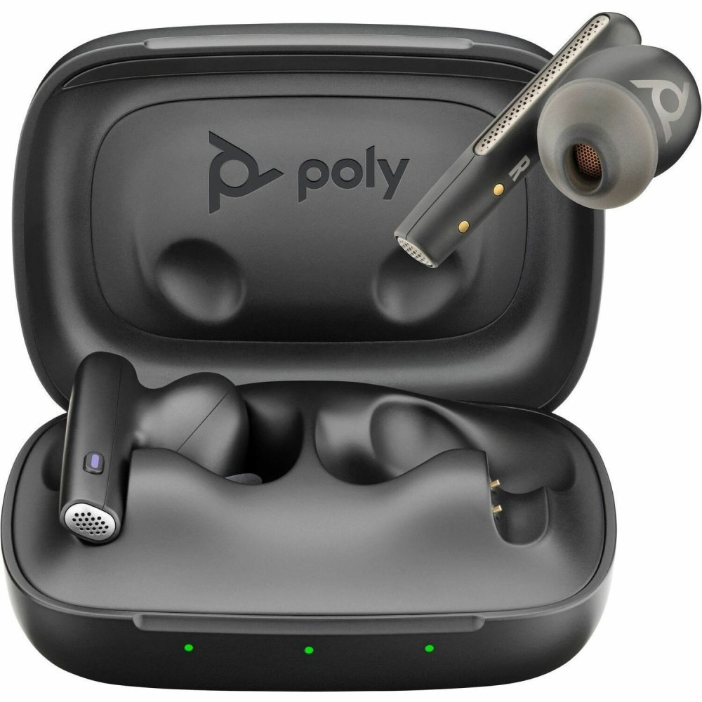 HP INC. Poly 7Y8L7AA  Voyager Free 60 UC Earset - Microsoft Teams Certification - Google Assistant, Siri - Stereo - True Wireless - Bluetooth - 98.4 ft - 20 Hz - 20 kHz - Earbud - Binaural - In-ear - Carbon Black