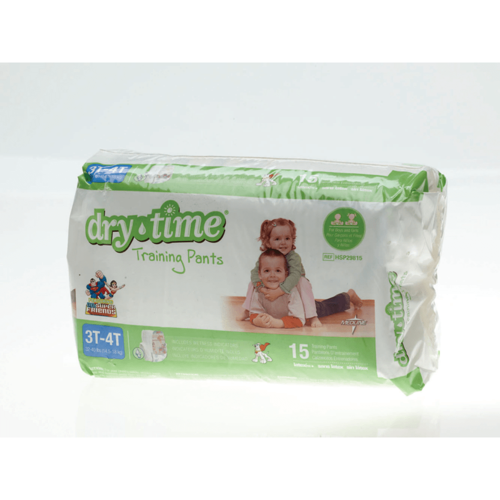 MEDLINE INDUSTRIES, INC. HSP29815 DryTime Disposable Training Pants, Large, 32 - 40 Lb, White, 15 Training Pants Per Bag, Case Of 8 Bags