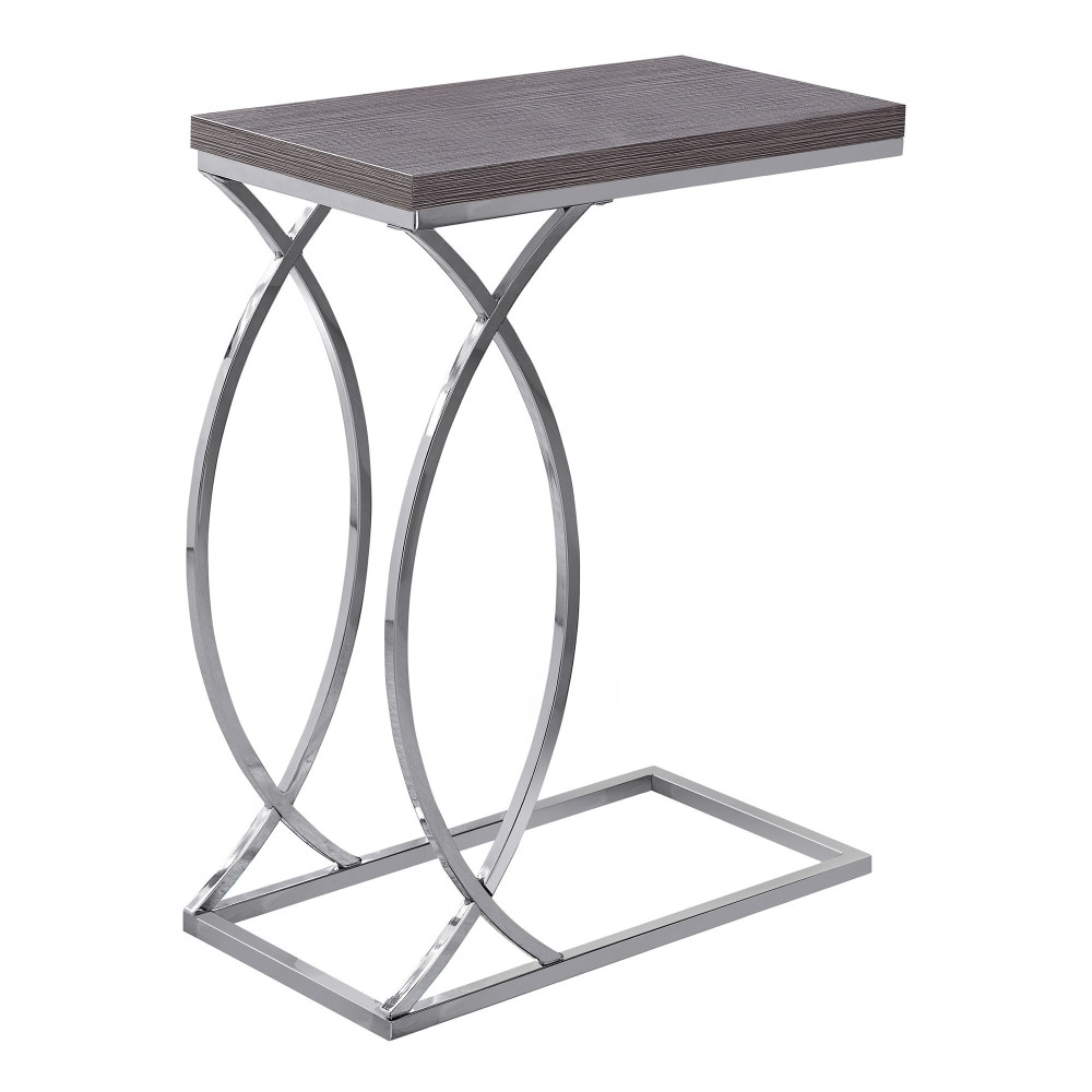 MONARCH PRODUCTS Monarch Specialties I 3187  Side Accent Table, Rectangular, Gray/Chrome