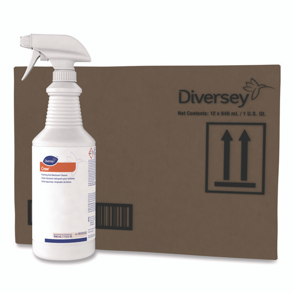DIVERSEY 95325322 Foaming Acid Restroom Cleaner, Fresh Scent, 32 oz Spray Bottle, 12/Carton