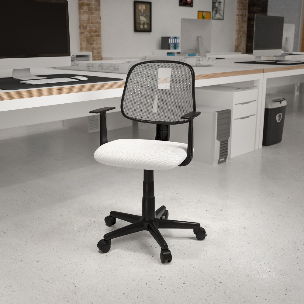 FLASH FURNITURE LF134AWH  Flash Fundamentals Mesh Mid-Back Task Chair, White