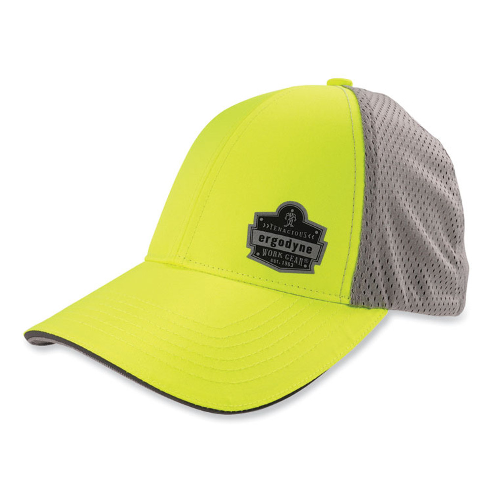 TENACIOUS HOLDINGS, INC. ergodyne® 23240 GloWear 8931 Reflective Stretch-Fit Hat, Cotton/Polyester, Ergodyne Logo, Small/Medium, Hi-Vis Lime