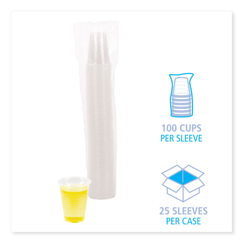BOARDWALK TRANSCUP7CT Translucent Plastic Cold Cups, 7 oz, 100/Sleeve, 25 Sleeves/Carton