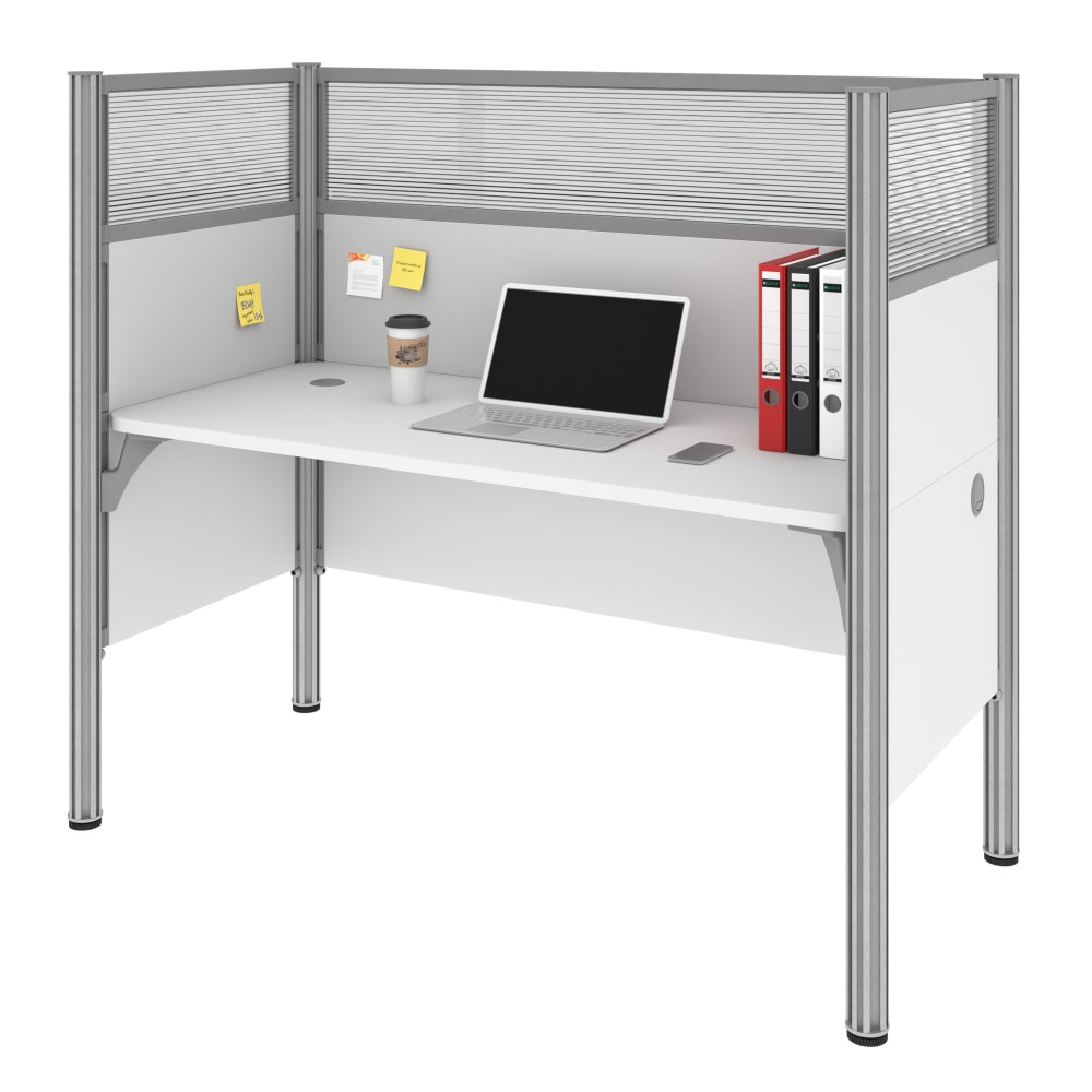 BESTAR INC. Bestar 100871D-17  Pro-Biz 63inW Single Office Cubicle With High Privacy Panels, White