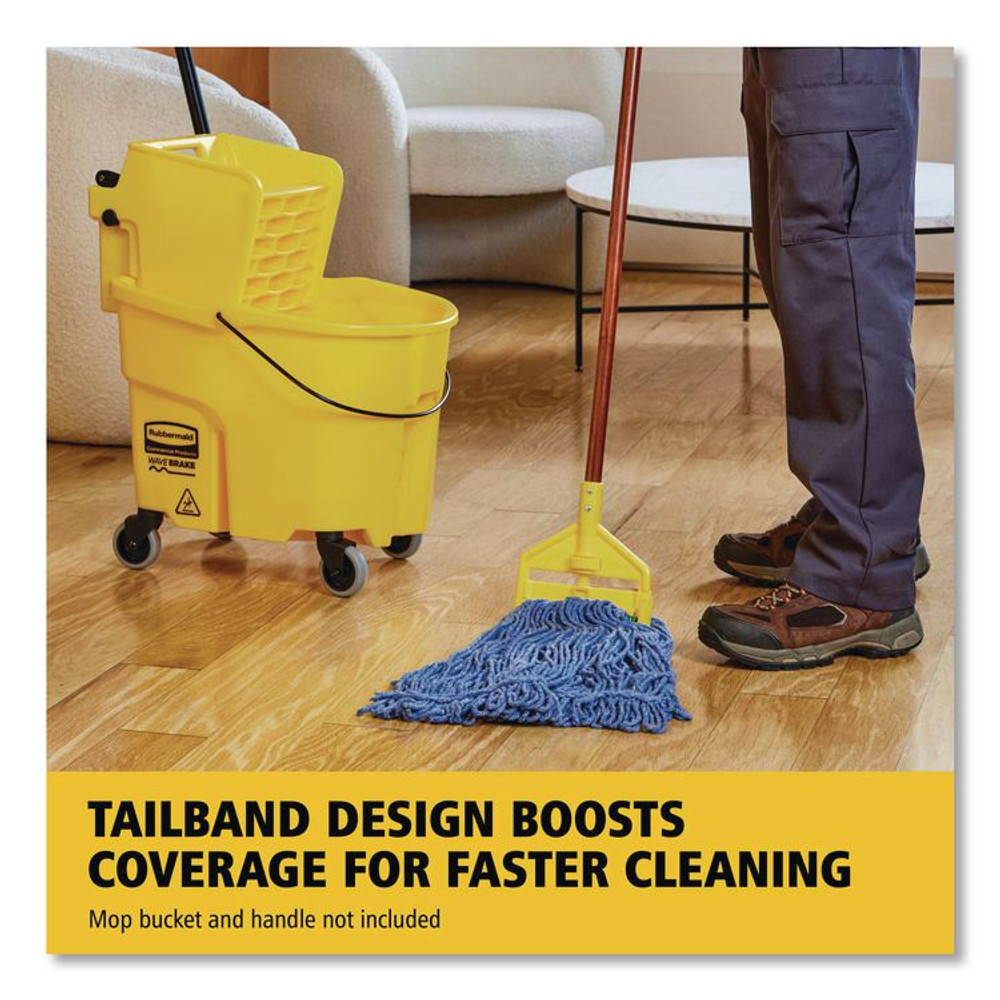 RUBBERMAID COMMERCIAL PROD. D253BLUEA Super Stitch Blend Mop Head, Cotton/Synthetic, Large, Blue