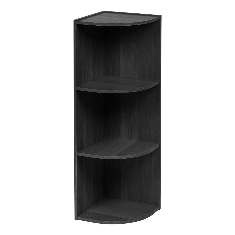 IRIS USA, INC. 596491 IRIS 35inH Curved 3-Shelf Corner Bookcase, Black