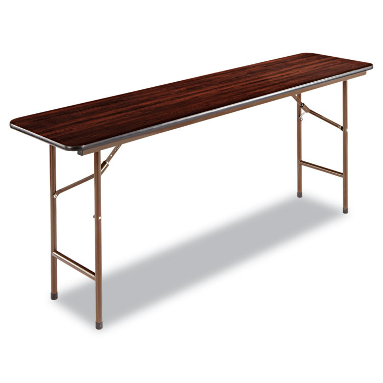 ALERA FT727218MY Wood Folding Table, Rectangular, 71.88w x 17.75d x 29.13h, Mahogany