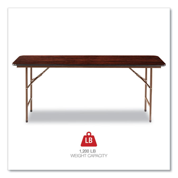 ALERA FT727218MY Wood Folding Table, Rectangular, 71.88w x 17.75d x 29.13h, Mahogany