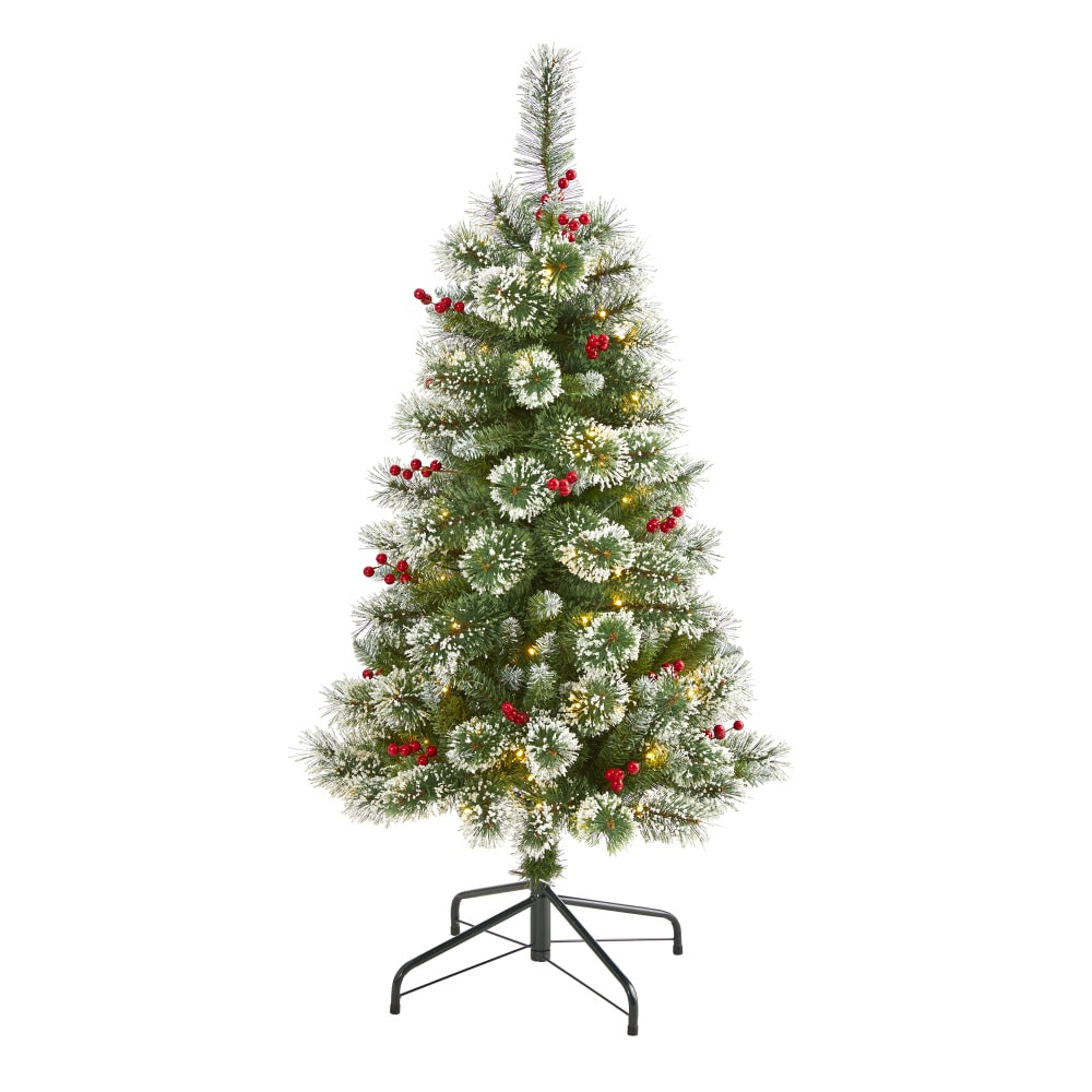 NEARLY NATURAL INC. T1626 Nearly Natural Frosted Swiss Pine Artificial Christmas Tree, 4'H