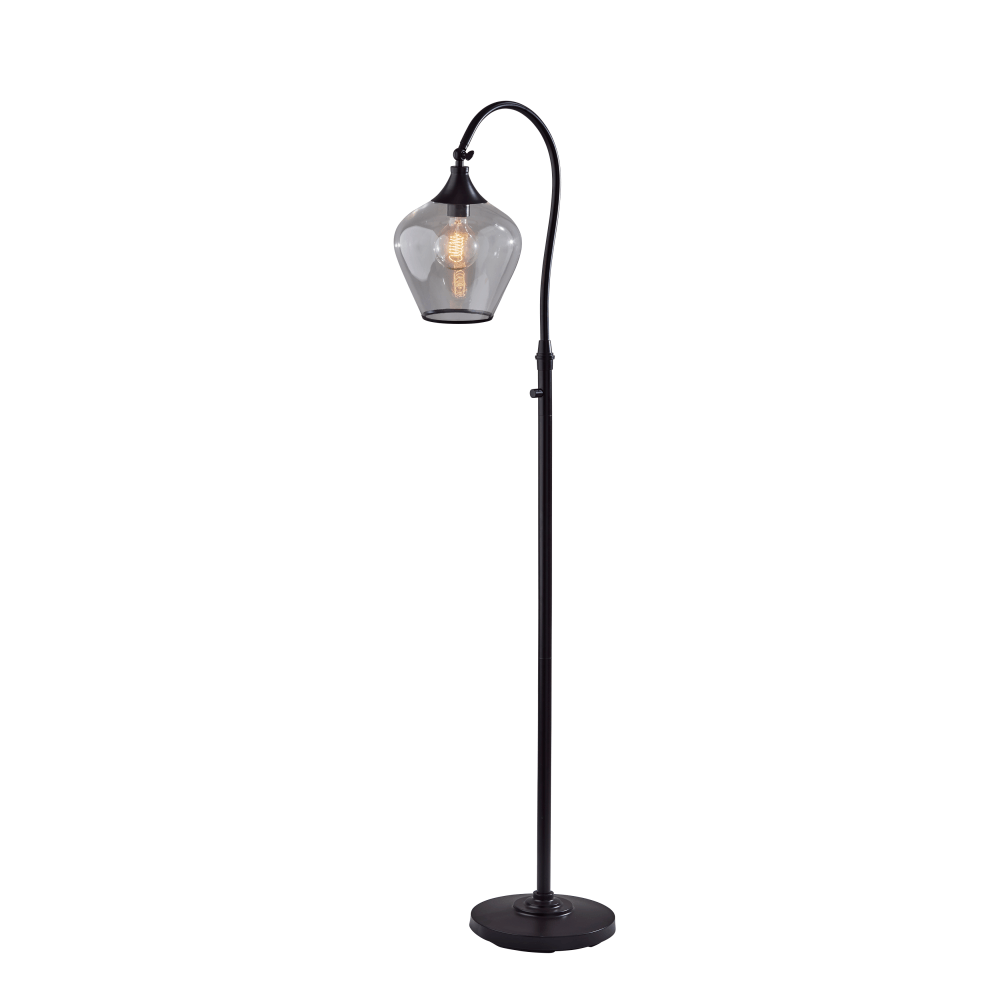 ADESSO INC 3923-26 Adesso Bradford Floor Lamp, 59inH, Clear Shade/Dark Bronze Base