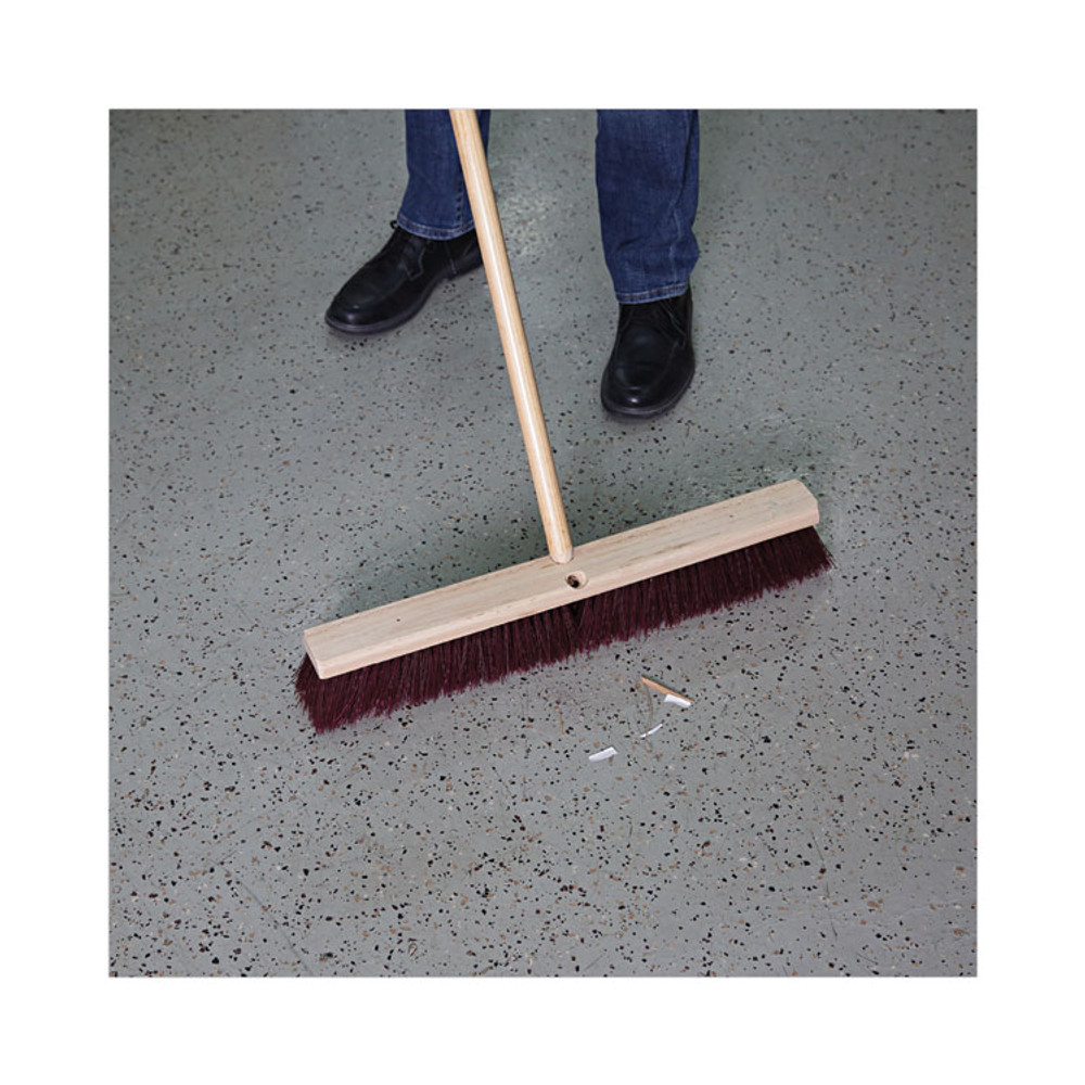 BOARDWALK 20324 Floor Brush Head, 3.25" Maroon Stiff Polypropylene Bristles, 24" Brush