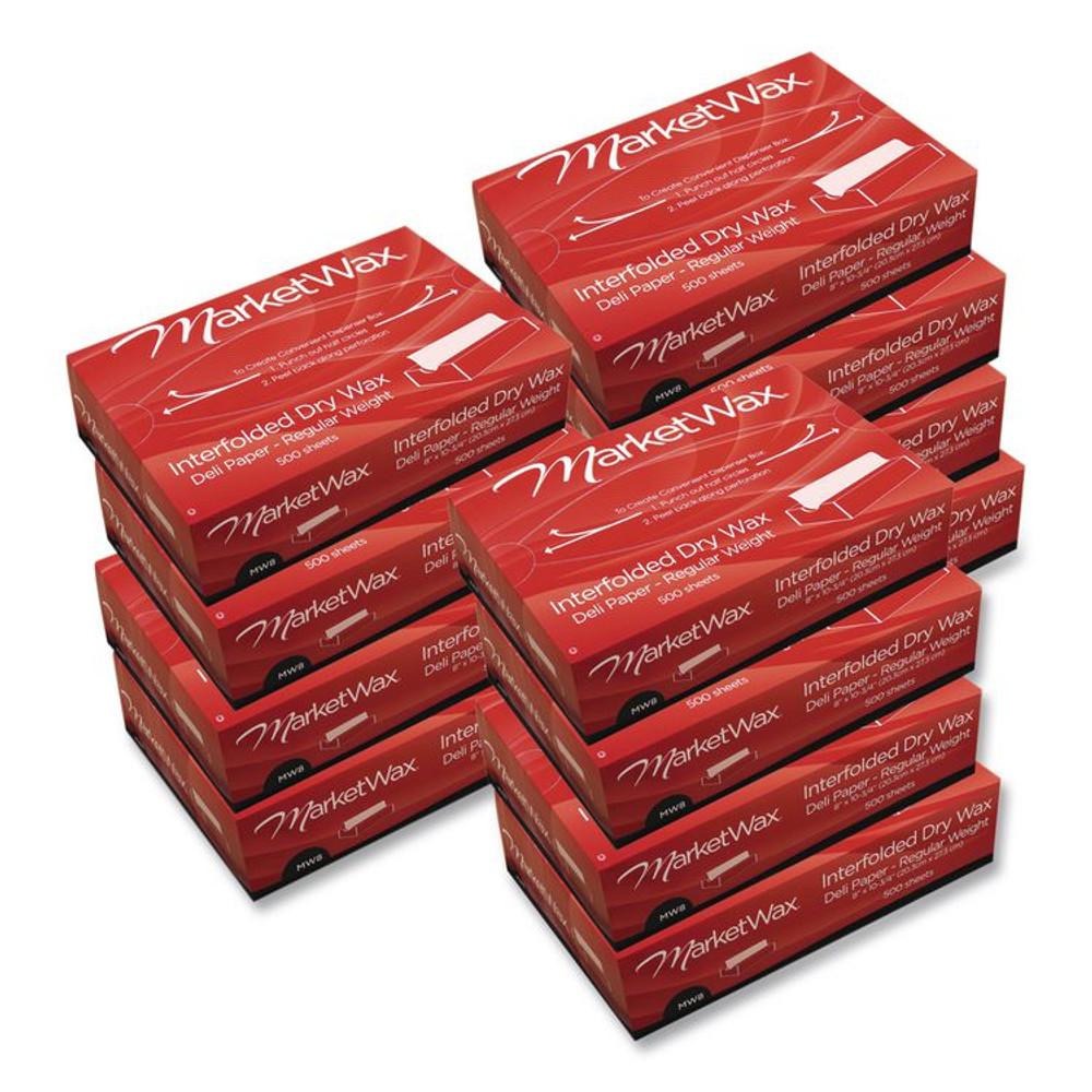 BAGCRAFT 011012 QF12 Interfolded Dry Wax Deli Paper, 12 x 10.75, White, 500/Box, 12 Boxes/Carton