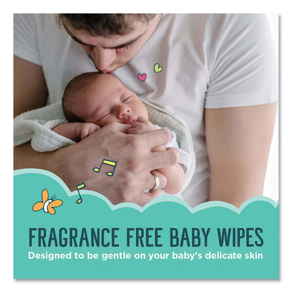 SEVENTH GENERATION 34208 Free and Clear Baby Wipes, 7 x 7, Unscented, White, 64/Flip-Top Pack