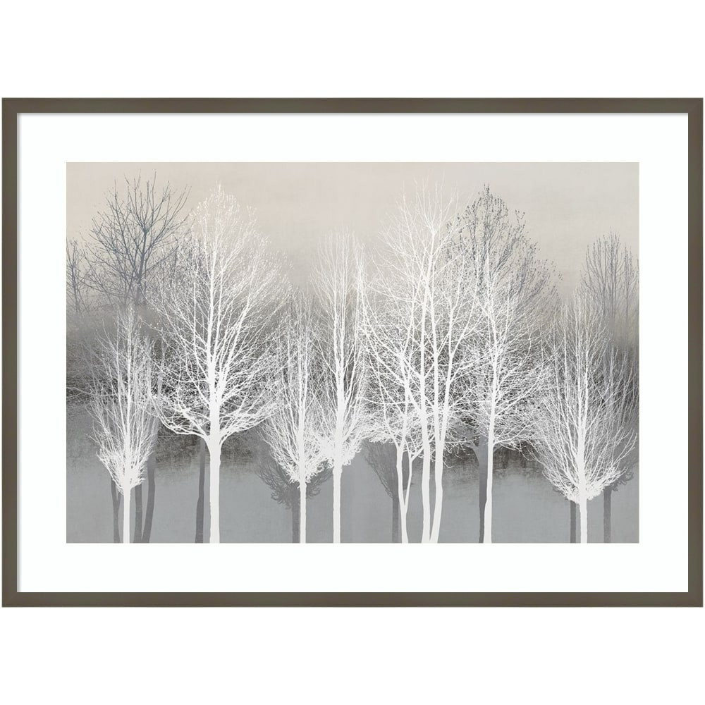 UNIEK INC. A42705535020 Amanti Art Trees On Gray by Kate Bennett Wood Framed Wall Art Print, 41inW x 30inH, Gray