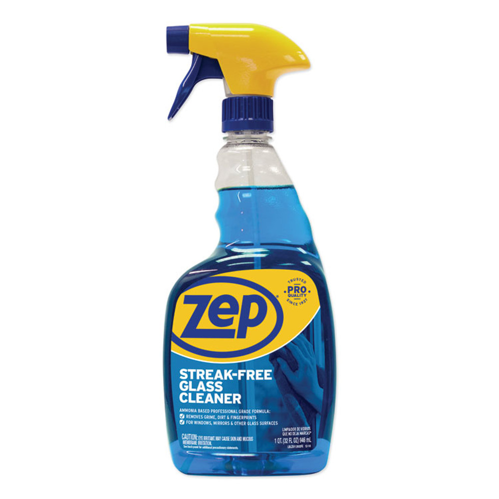 ZEP INC. Commercial® ZU112032CT Streak-Free Glass Cleaner, Pleasant Scent, 32 oz Spray Bottle, 12/Carton
