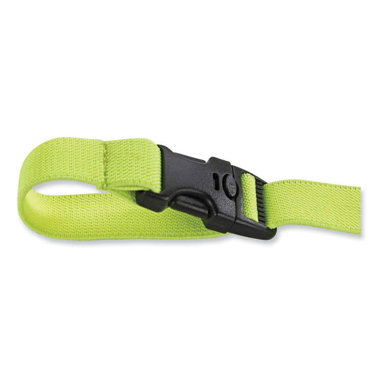 TENACIOUS HOLDINGS, INC. ergodyne® 19150 Squids 3150 Elastic Lanyard with Buckle, 2 lb Max Working Capacity, 18" to 48" Long, Lime
