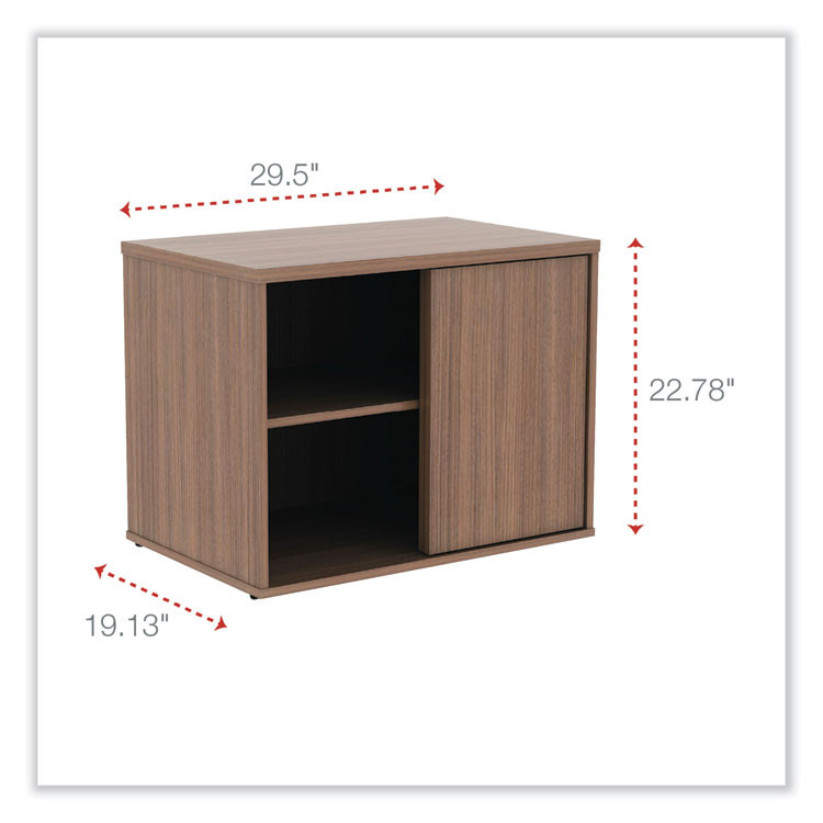 ALERA LS593020WA Alera Open Office Desk Series Low Storage Cabinet Credenza, Woodgrain Laminate, 29.5w x 19.13d x 22.78h, Modern Walnut