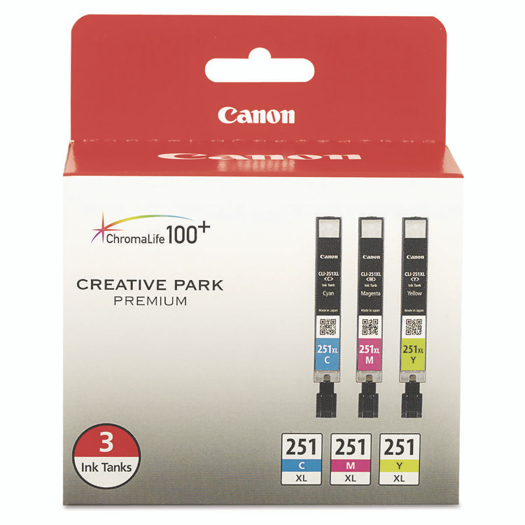 INNOVERA Canon® 6449B009 6449B009 (CLI-251XL) ChromaLife100+ High-Yield Ink, 695 Page-Yield, Cyan/Magenta/Yellow