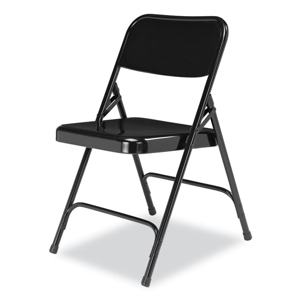 NATIONAL PUBLIC SEATING NPS® 210 200 Series Premium All-Steel Double Hinge Folding Chair, Supports Up to 500 lb, 17.25" Seat Height, Black, 4/Carton