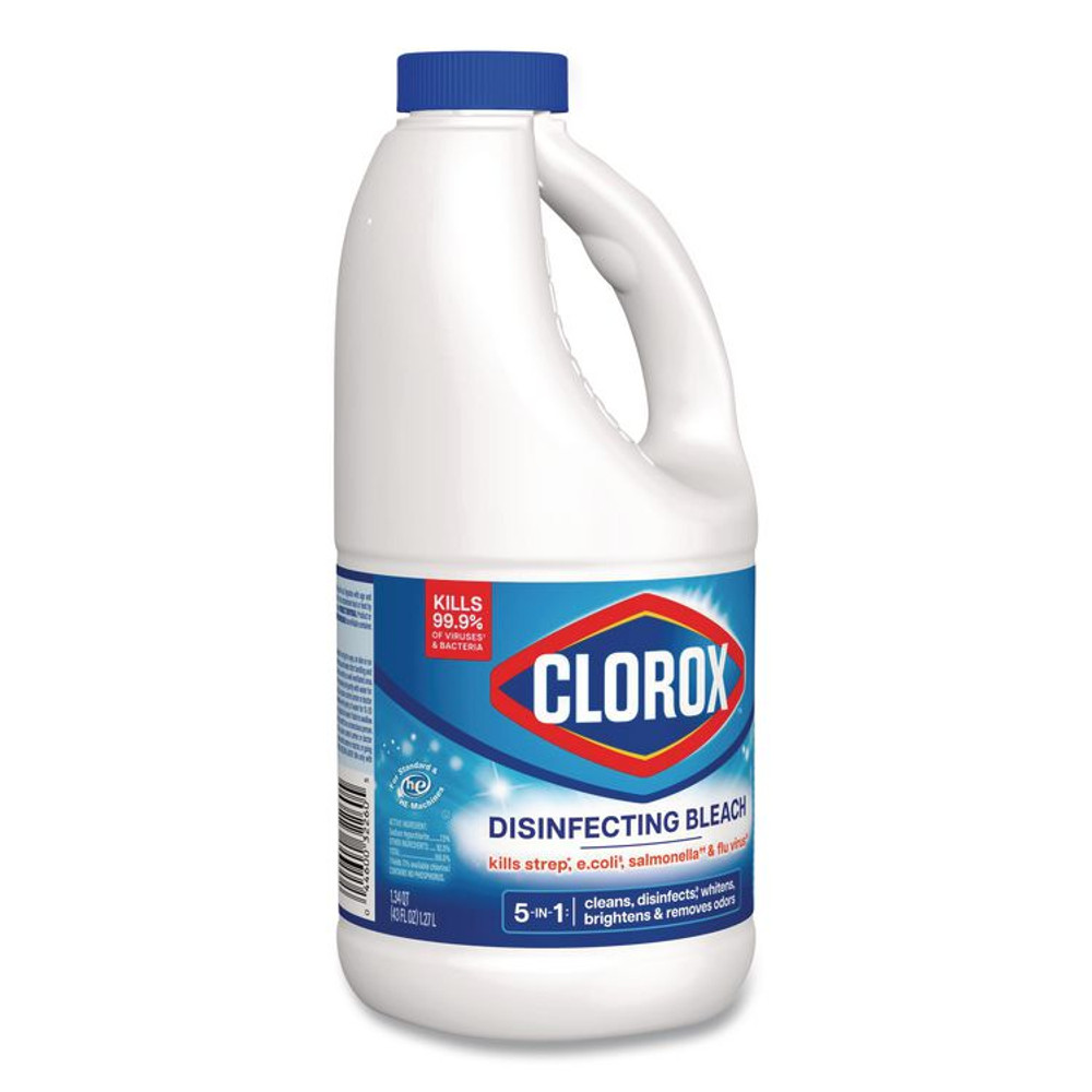 CLOROX SALES CO. 32260 Concentrated Regular Disinfecting Bleach, 43 oz Bottle, 6/Carton