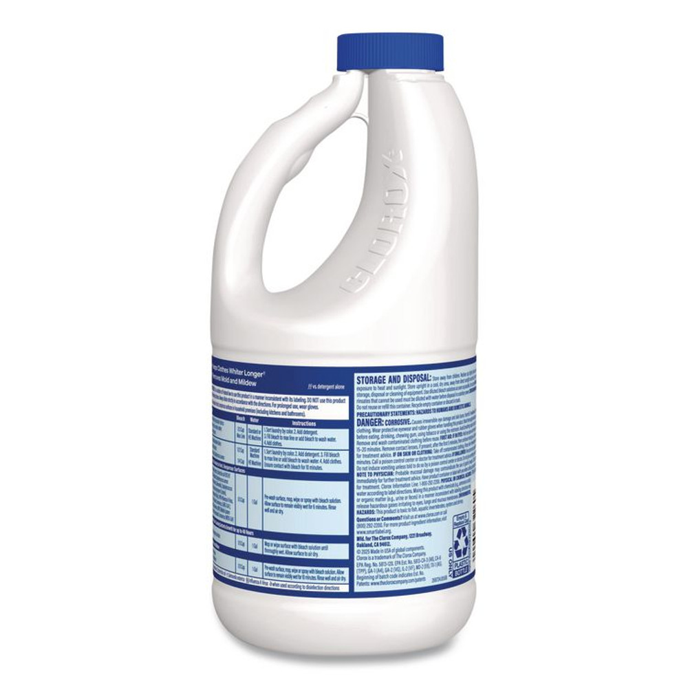 CLOROX SALES CO. 32260 Concentrated Regular Disinfecting Bleach, 43 oz Bottle, 6/Carton