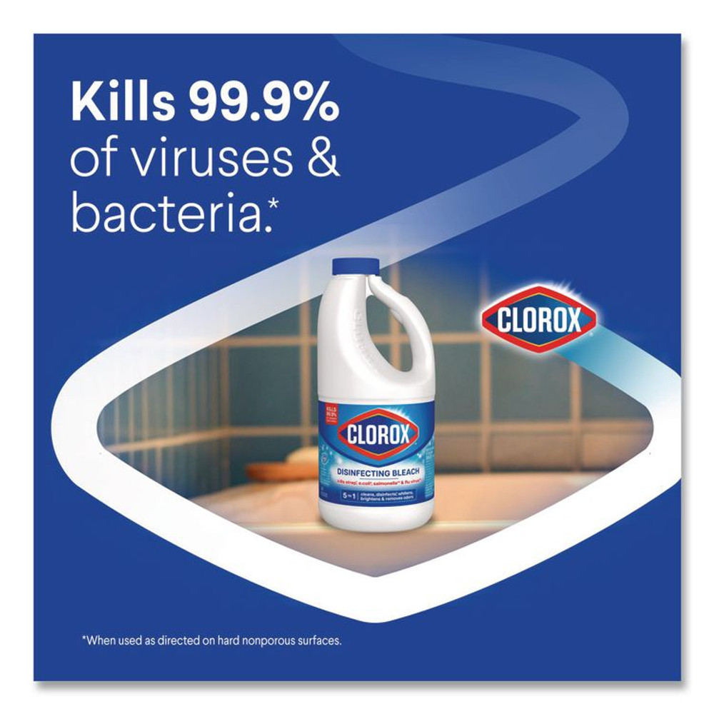 CLOROX SALES CO. 32260 Concentrated Regular Disinfecting Bleach, 43 oz Bottle, 6/Carton