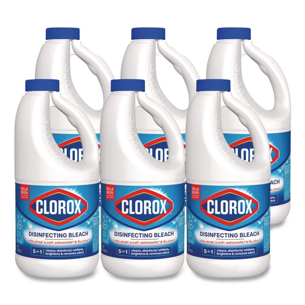 CLOROX SALES CO. 32260 Concentrated Regular Disinfecting Bleach, 43 oz Bottle, 6/Carton
