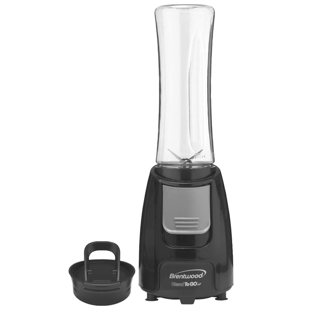 Blend smoothies, milkshakes and protein to enjoy on the go with the Brentwood Blend-To-Go Personal Blender. The included 20 oz bottle boasts a to go lid for bringing with you on your daily commute.  1-touch blending for ease of use.  Durable stainless steel blades offer ample chopping power.  Non-skid base keeps the unit in place.  300W of power.  Includes a 20 oz bottle with to go lid made from odor- and impact-resistant Tritan plastic.  Dishwasher safe parts.  Backed by the manufacturers 1-year limited warranty.